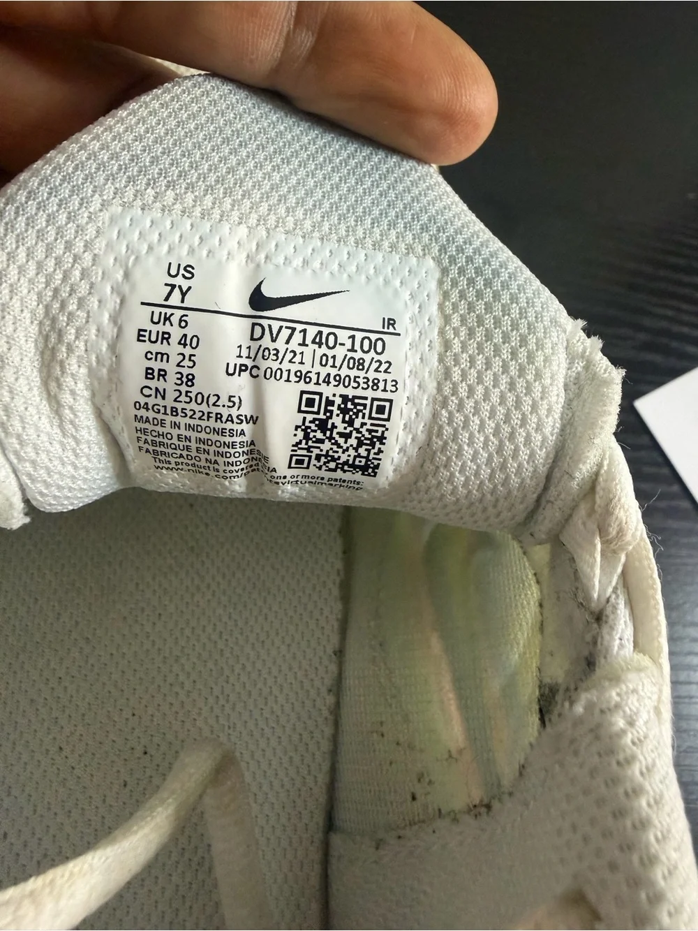 Nike Kids White Sneakers with Yellow and Green Accents